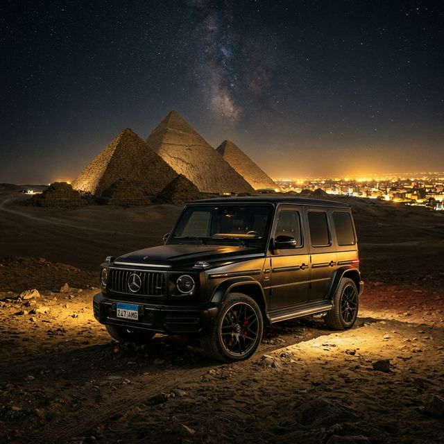 Luxury G-Wagon at the Pyramids of Giza
